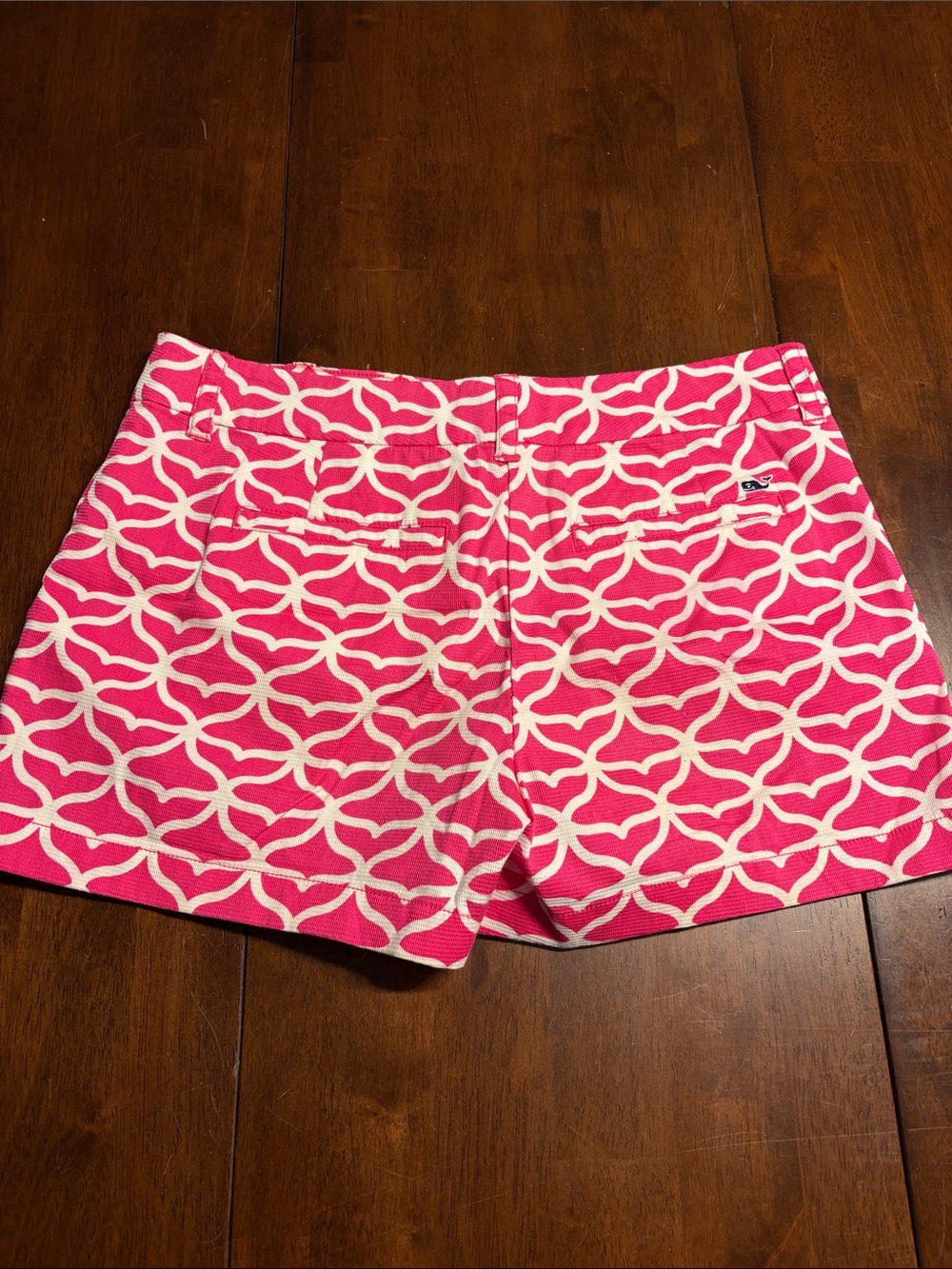 Vineyard Vines Hot Pink & White High-Waist Patterned Shorts - Picture 4 of 6